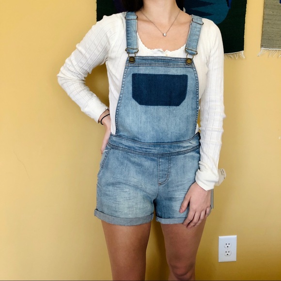 Forever 21 Denim Overalls Shorts Jeans One Piece - Picture 3 of 16